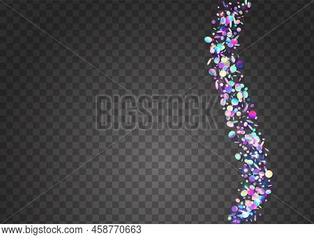 Rainbow Confetti. Surreal Foil. Metal Banner. Neon Effect. Unico