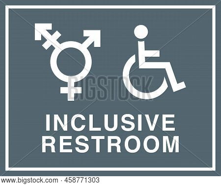 Inclusive Restroom Sign | Signage For All Gender And Accessible Bathrooms | Accessibility Symbols