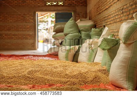 Bags Used In The Production Of Coffee At Farm In Africa