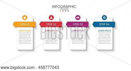 Flat Design Infographic Template Colorful Colorful With 4 Step