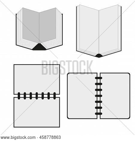 Books Icons Set. Side View. Vector Illustration. Stock Image.