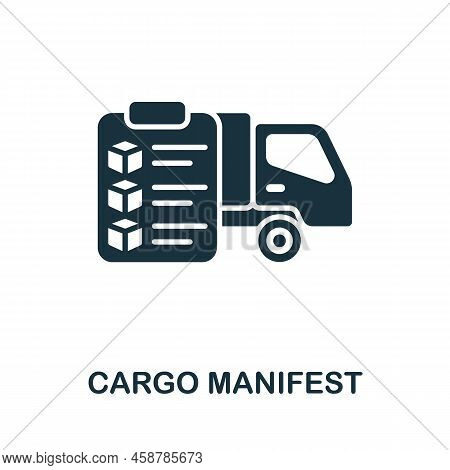 Cargo Manifest Icon. Monochrome Simple Line Shipping Icon For Templates, Web Design And Infographics