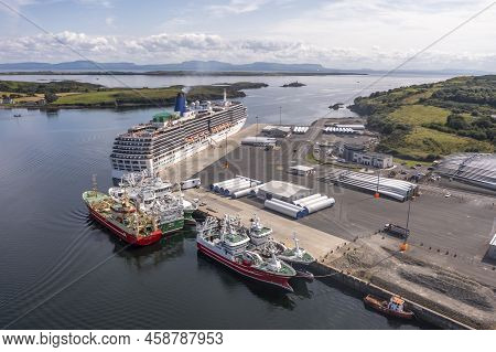 Killybegs, Ireland - July 22 2022: Ms Arcadia Is A Cruise Ship In The P And O Cruises Fleet Visiting