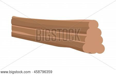 Stack Of Wooden Logs Semi Flat Color Vector Object