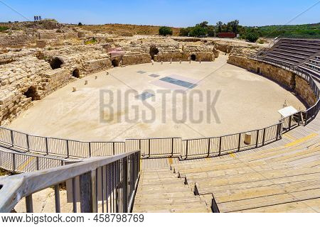 Bet Guvrin, Israel - July 21, 2022: View Of The Ancient Roman Amphitheater, In Bet Guvrin National P
