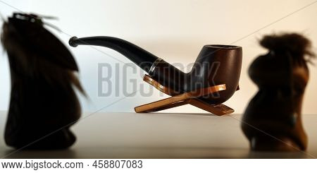 Kiev, Ukraine December 2, 2017: Smoking Pipe And The Gods Of Smoking
