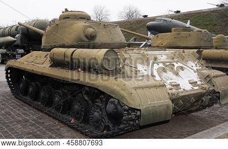 Kiev, Ukraine December 10, 2020: Heavy Tank Ys-1 In The Museum Of Military Equipment For All To See