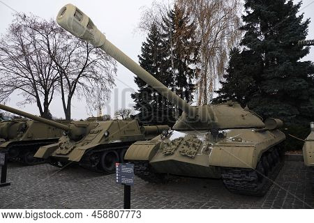 Kiev, Ukraine December 10, 2020: Heavy Tank Ys-3 In The Museum Of Military Equipment For Public View