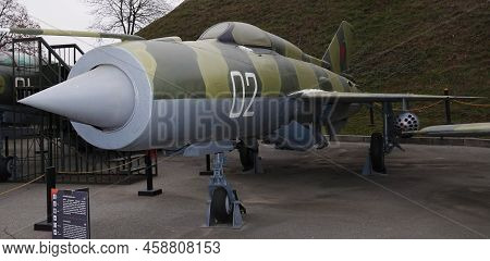 Kiev, Ukraine December 10, 2020: Mig-21 Jet Fighter In The Museum Of Military Equipment For Public V