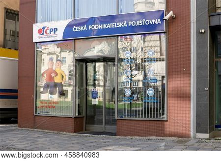 Ostrava, Czech Republic - April 28, 2021: Entrance To Cpp - Ceska Podnikatelska Pojistovna Insurance