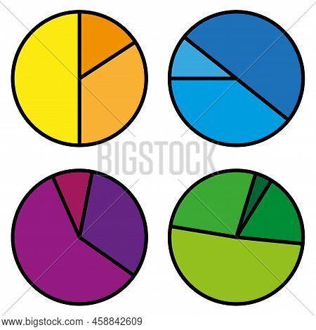 Multi-colored Circles With Sectors. Rainbow Color. Vector Illustration. Stock Image.