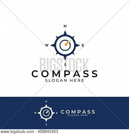 Compass Logo, Directional Guide Or Pandom. Compass Logo Icon Vector Illustration Template.