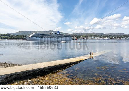 Killybegs, Ireland - July 22 2022: Ms Arcadia Is A Cruise Ship In The P And O Cruises Fleet Visiting