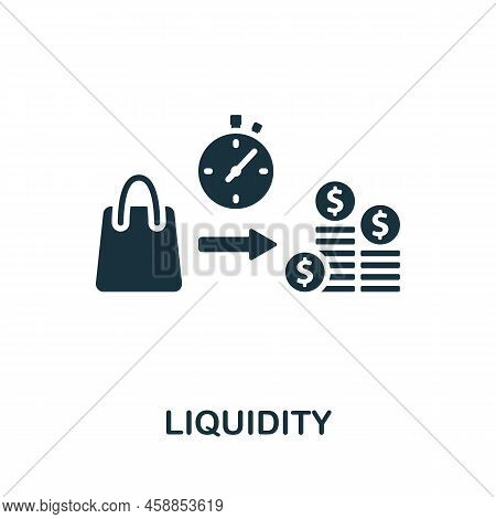 Liquidity Icon. Monochrome Simple Line Stock Market Icon For Templates, Web Design And Infographics