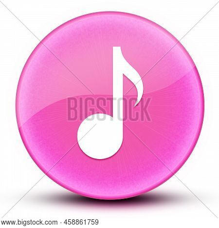 Music Eyeball Glossy Elegant Pink Round Button Abstract Illustration