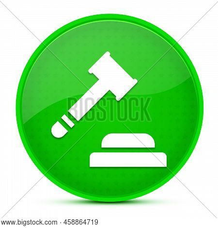 Auction Aesthetic Glossy Green Round Button Abstract Illustration