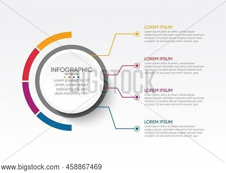 Flat Infographic  Business Template Design Colorful With 4 Step