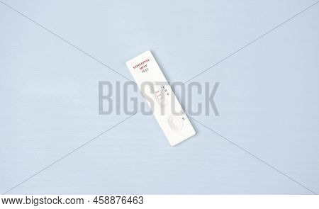 Monkeypox Virus (mpxv) Positive Test Result With Medical Cassette On White Wooden Background