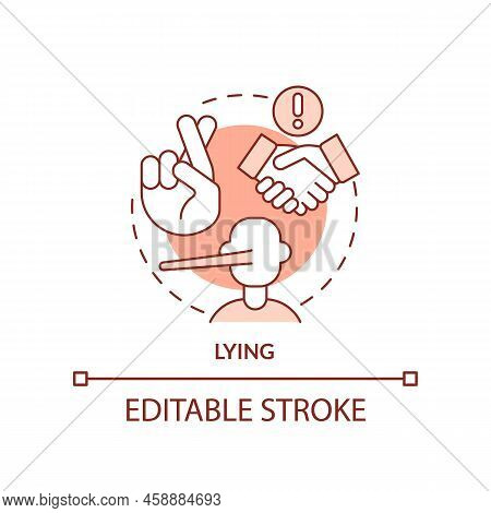 Lying Terracotta Concept Icon. Unethical Company Behavior Abstract Idea Thin Line Illustration. Mora