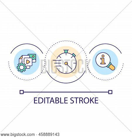 Get Information As Quickly As Possible Loop Concept Icon. Internet Services. Access To Digital Data 