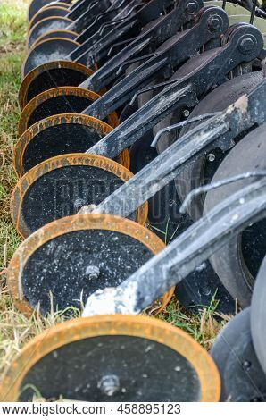 Plow Discs Inside Agricultural Machinery In San Ramon, Canelones, Uruguay