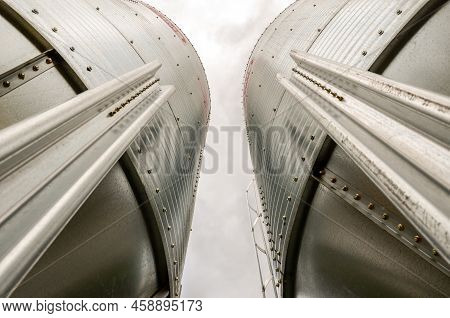 Details Of The Structure Of A Grain Silo On A Farm In San Ramon, Canelones, Uruguay