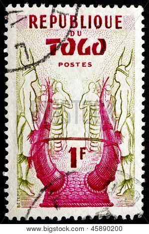 Postage Stamp Togo 1957 Konkomba Helmet