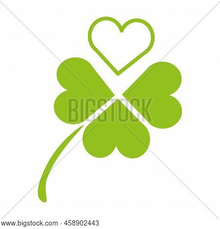 Green Ecological Symbol In Modern Style. Patrick Icon. Ecology Concept. Vector Illustration. Stock I