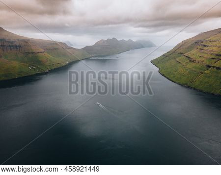 Views Of Kunoy And Kalsoy From Klakkur In Faroe Islands