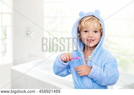Child Brushing Teeth. Kids Tooth Brush.