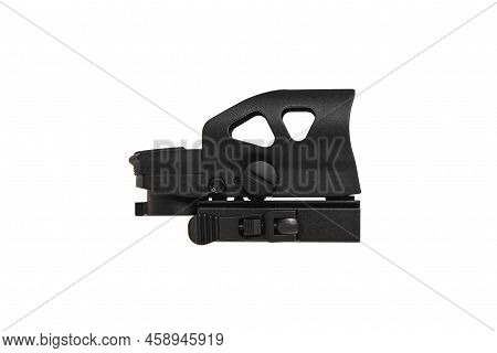 Modern Optical Collimator Sight. Aiming Device For Shooting At Short Distances. Isolate On A White B