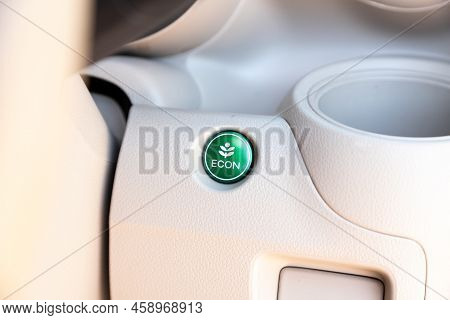 Novosibirsk, Russia -  July 29, 2022:   Honda N-box, Car Eco Fuel Economy  Button Ignition Remote St