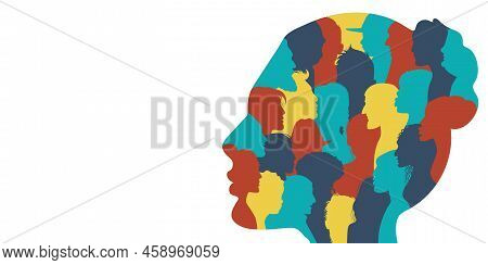 Diverse Culture Group Support. Business Allyship. People Social Movement. Gender And Racial Discrimi