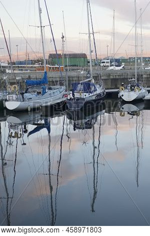 Boat Moored In Marina At Greenock Inverclyde
