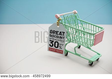 Great Discount 30% Offcyber Monday Sale 50%  Text Message On Price Tax With Shoppint Trolley Cart On