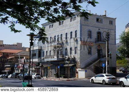 Tiberias, Israel  - May 26, 2022 : Beautiful Historical Building Made Of Basalt