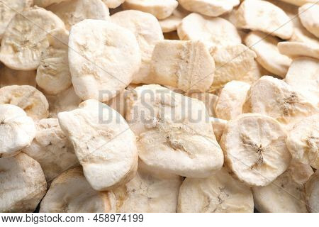 Closeup Of Freeze Dried Bananas As Background