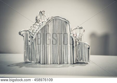 Object Printed From Metal Powder On Metal 3d Printer.object Printed In Laser Sintering Machine. Mode
