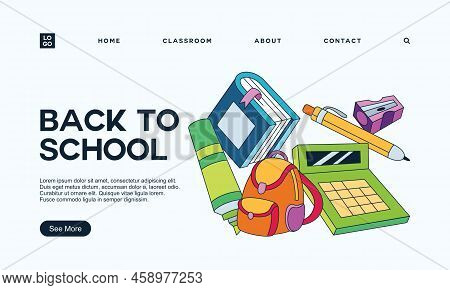 Back to school banner template landing page