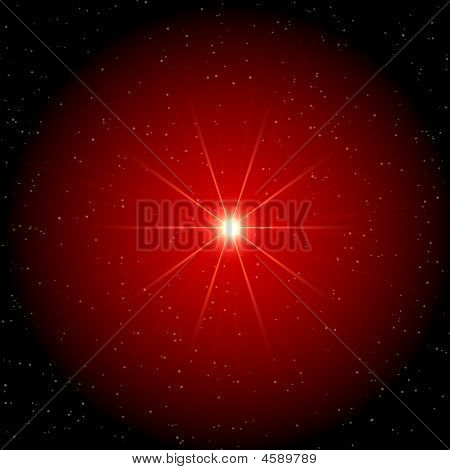 Stelle nella nuvola rossa - sfondo stella