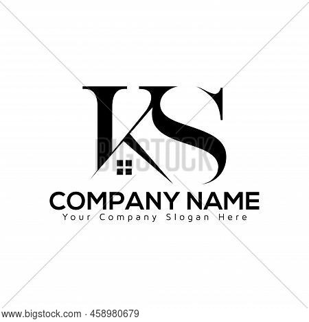 Beautiful Ks Home Logo Design In Vector For Construction, Home, Real Estate, Building, And Property.