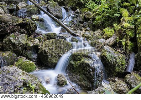 Janosik Holes, Little Fatra, Slovak Republic. Hiking Theme. Long Time Photo Exposure.
