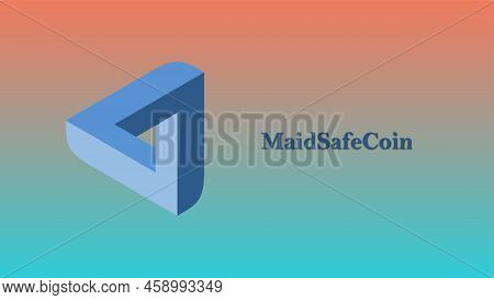 Maidsafecoin Virtual Currency Views. 3d Drawings. Coin Logo