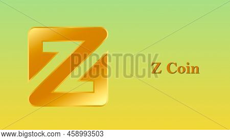 Zcoin Virtual Currency Images. 3d Illustrations. Coin Logo