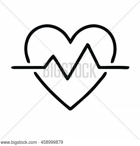 Heart Icon. Heart Icon Isolated On A White Background. Line Heart Icon Art. Heart Icon Eps. Heart Ic