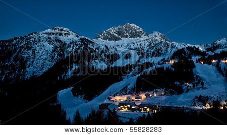 Alps in winter, Ski resort Nassfeld - Mountains Alps, Austria