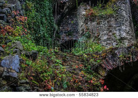 Ruins from Kaiserpfalz Imperial Castle in Kaiserswerth Dusseldorf, Germany