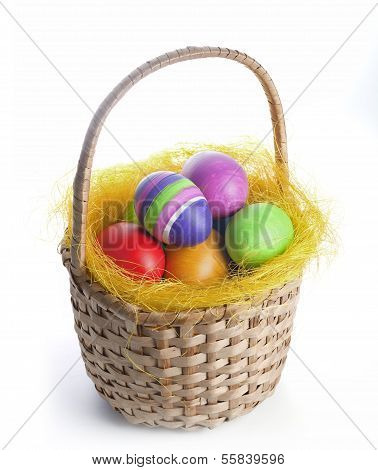 Easter eggs in a basket