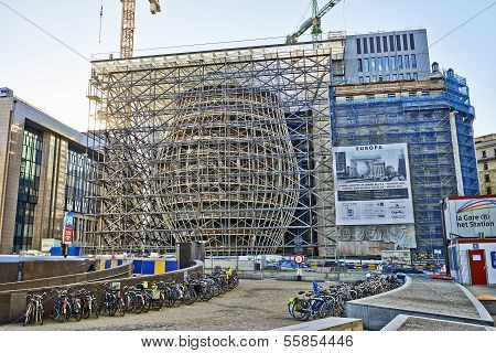 Brussels, Belgium - December 10: The Europa Building Construction On December 10, 2013 In Brussels.