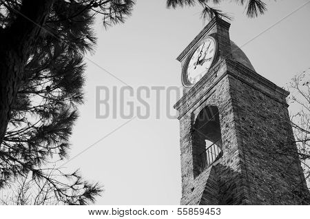 Fiorenzuola city bell tower with clock